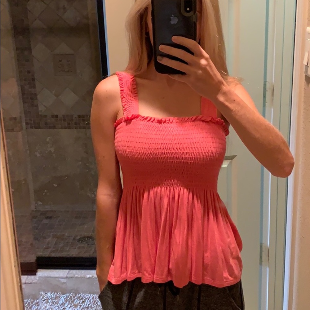 Pink Lily smocked pink tank top